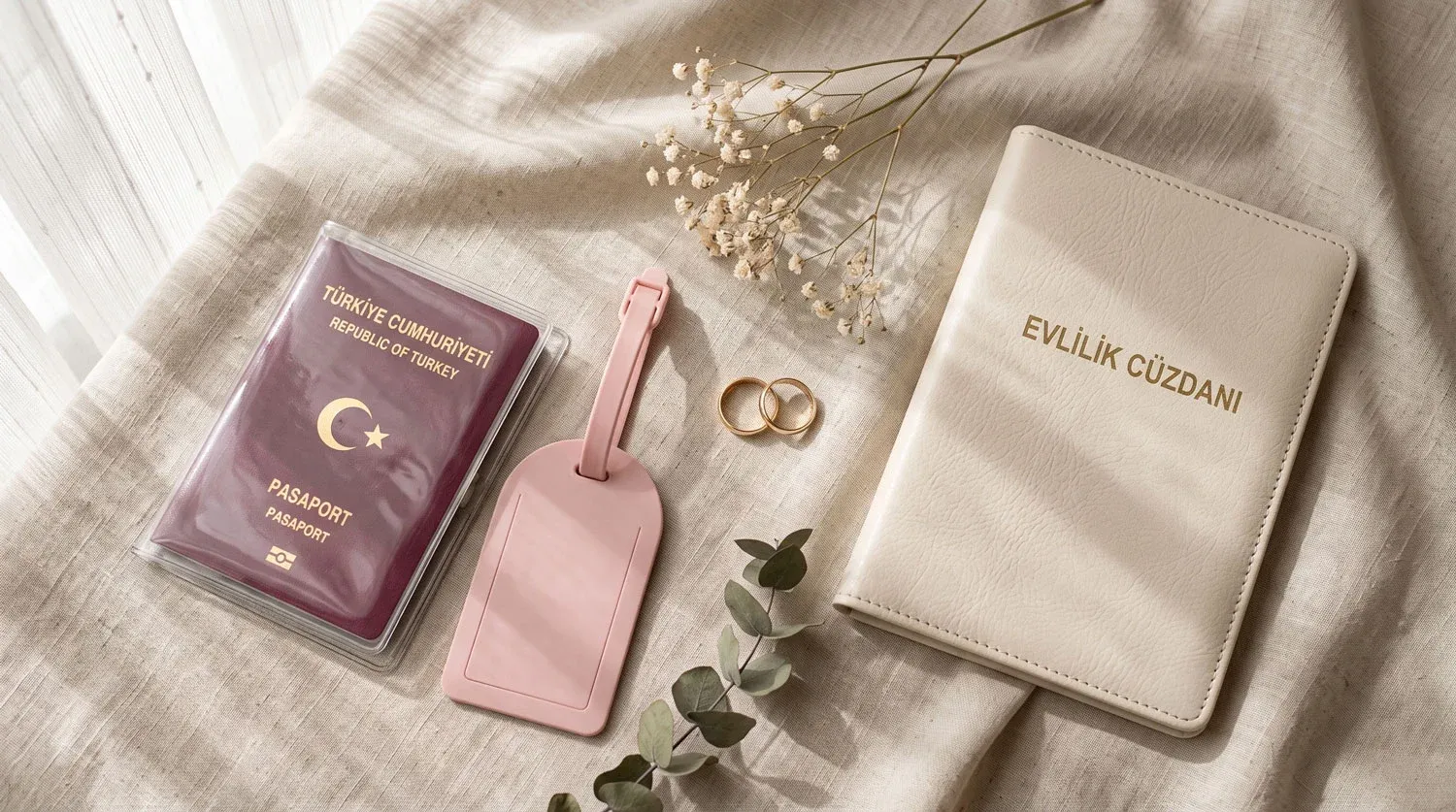 Turizm acenteleri için logolu pasaport kılıfı ve düğün sektörü için evlilik cüzdanı kılıfı — Pir Reklam