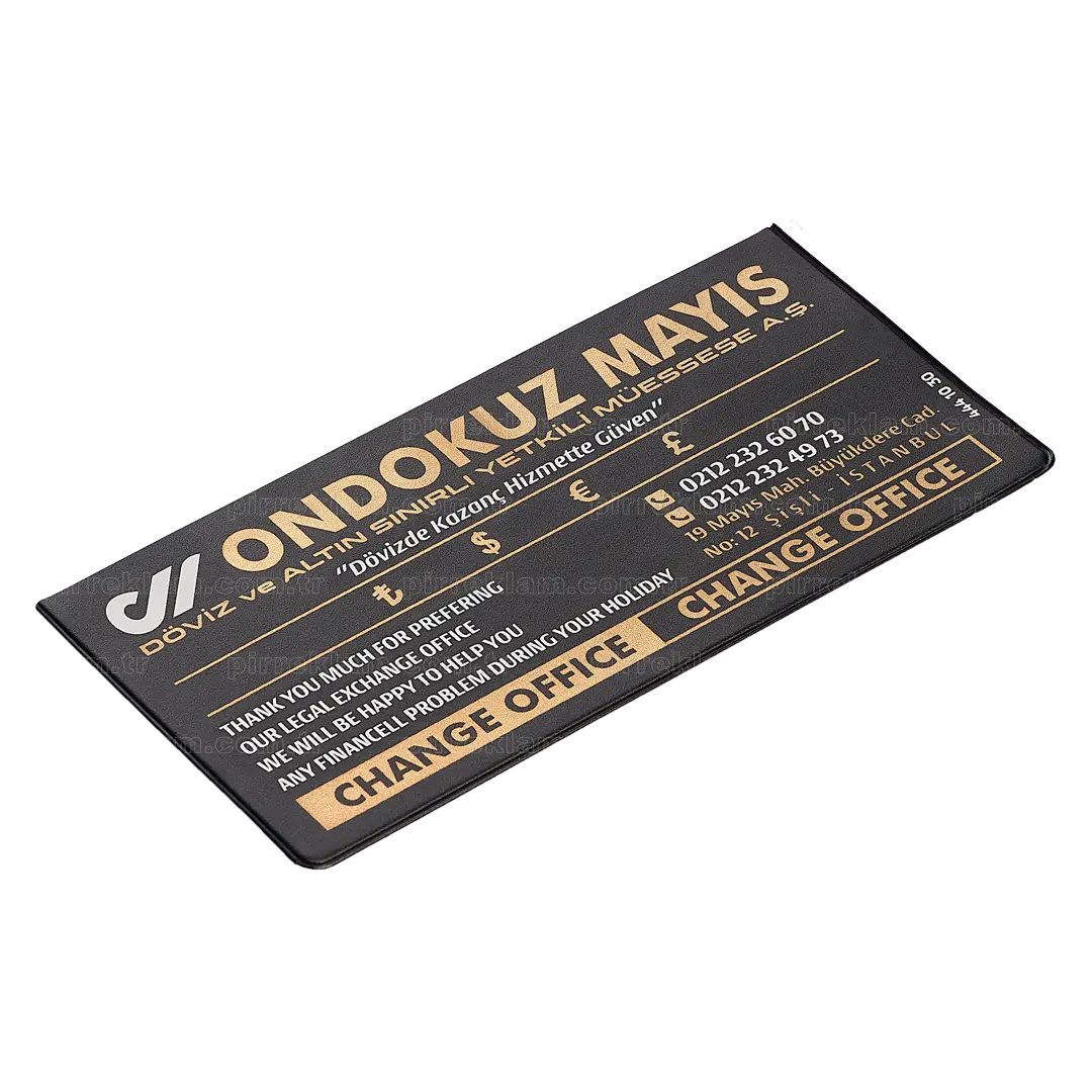 Küçük Boy Lüx Pvc Döviz Kabı (Kalın 0,25 Micron) 4 Pvc Döviz Kabı Siyah