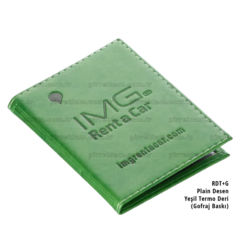 R-DT-M+G Dikişli Mat Desensiz Termo Deri Ruhsat Kabı