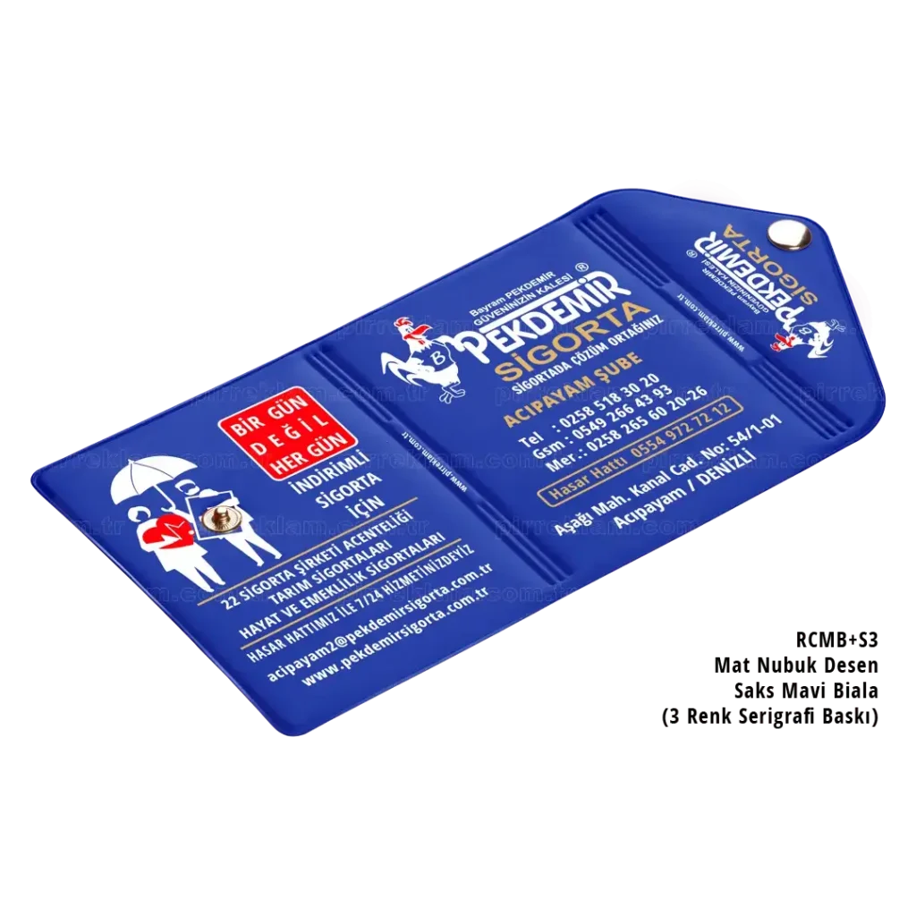 R-C-MB+S3 Çıt Çıt Kapaklı Mat Biala Ruhsat Kabı