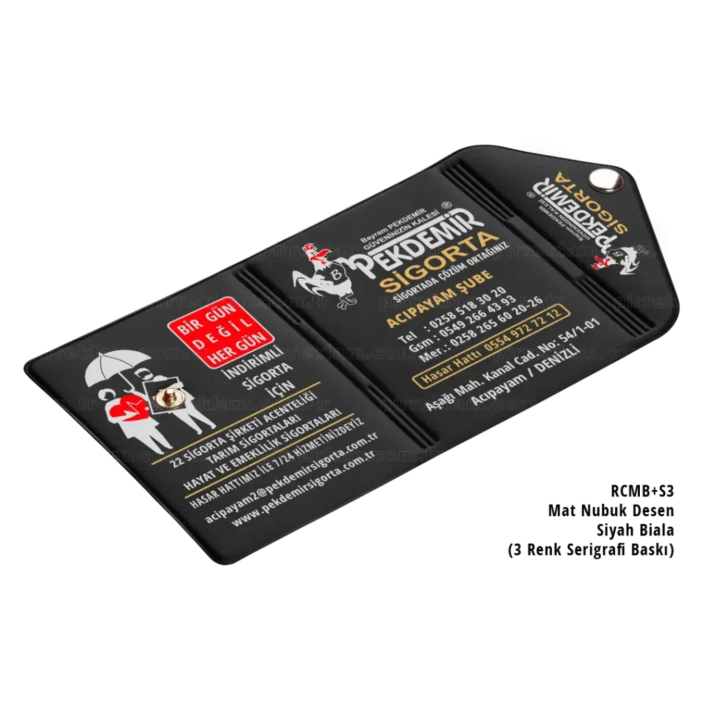 R-C-MB+S3 Çıt Çıt Kapaklı Mat Biala Ruhsat Kabı