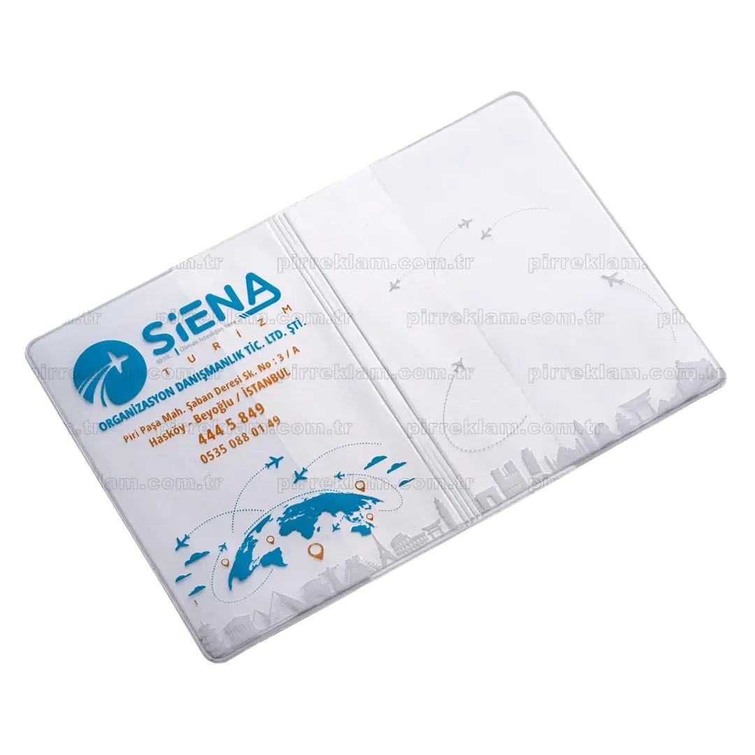 P-SF-E20+S3 Ekonomik Şeffaf Pvc Pasaport Kılıfı (0,20 Micron)