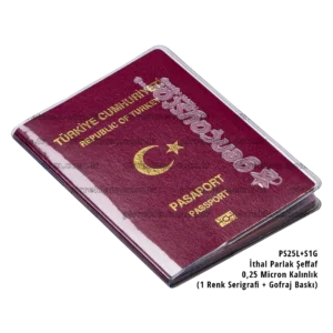P-SF-L30+G Lüx Kalın Şeffaf Pvc Pasaport Kılıfı (0,30 Micron)