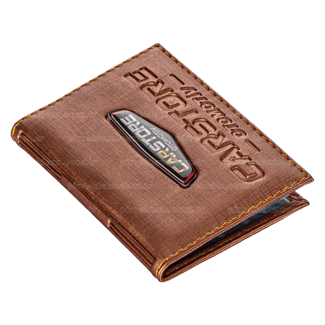 Dikişli Damla Lüx Suni Deri Ruhsat Kabı-k